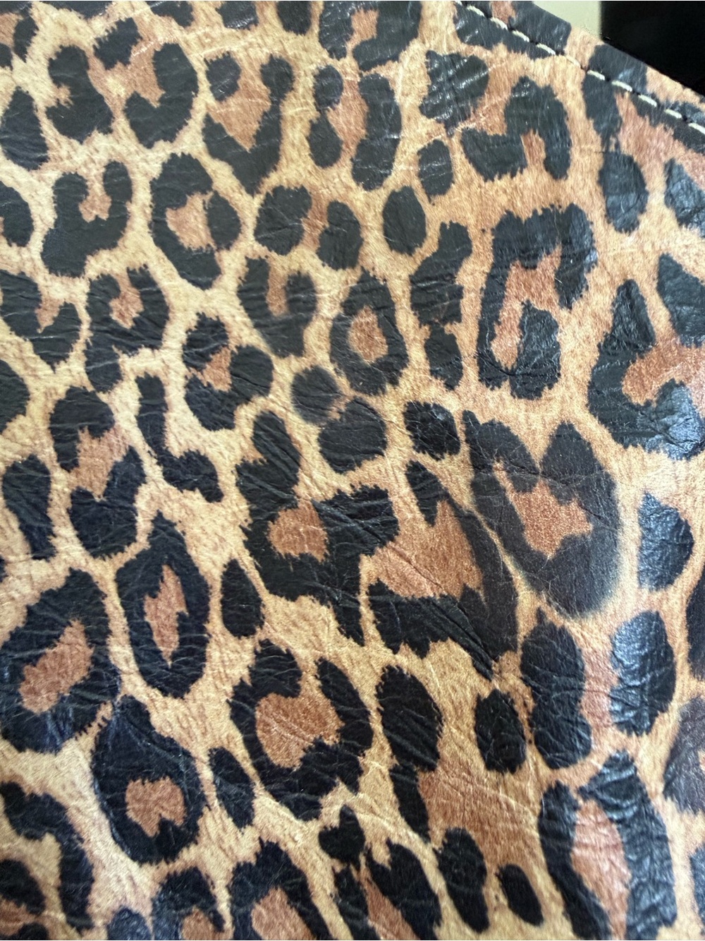 Leather Leopard Print Hobo Bag - Brown Leopard Shoulder Tote - Picture 5 of 5